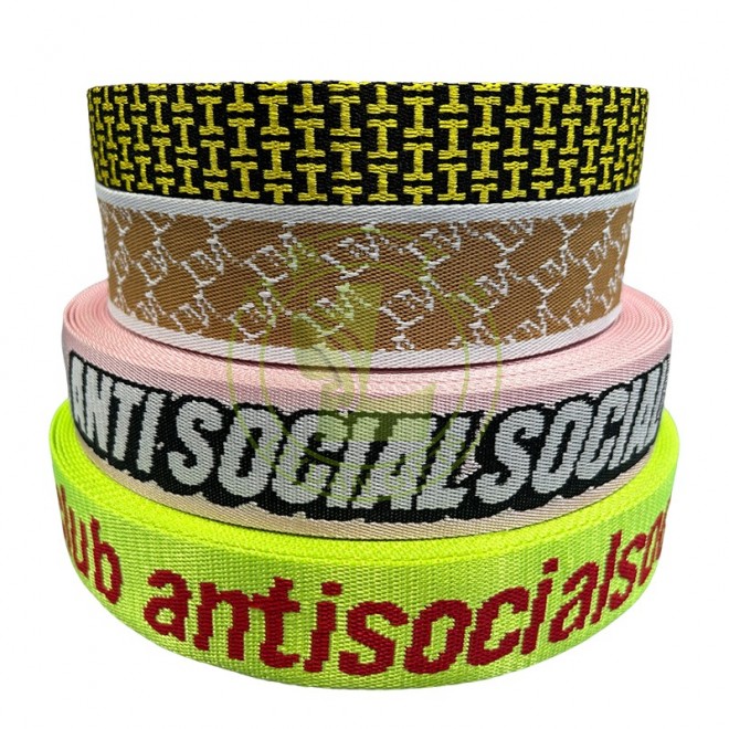 Wholesale Heavy Duty Jacquard Printed 38mm 50mm Nylon Webbing Straps with Custom Logo for Shoe Use Bags & Belts