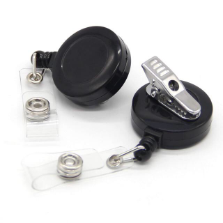Round Retractable Badge Reel With Clip For ID Card Holder Office School Supplies Eco Friendly ABS Plastic 3cm