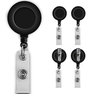 Round Retractable Badge Reel With Clip For ID Card Holder Office School Supplies Eco Friendly ABS Plastic 3cm