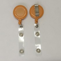 ABS Plastic Round Office Supplies Medical Name ID Card Retractable Badge Reels Holder With Clips