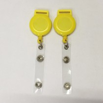 ABS Plastic Round Office Supplies Medical Name ID Card Retractable Badge Reels Holder With Clips