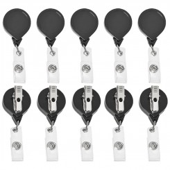  Find similar icon Economic Plastic Round Retractable Keychain Badge Reel ID Card Name Office Badge Holder Conference Card Key Reel Roller Clip