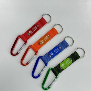Custom Eco-friendly Durable Polyester Short Carabiner Bottle Holder Lanyard with Aluminum Tag Custom Color PMS Colour Available