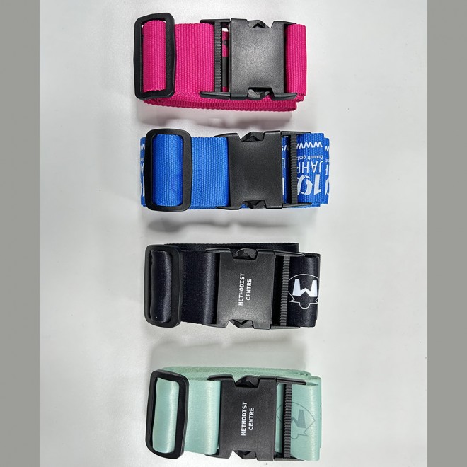 Customized Printed Adjustable Strong Extra Safety Travel Suitcase Luggage Baggage Straps Tie Belt Elastic Luggage Lashing Strap