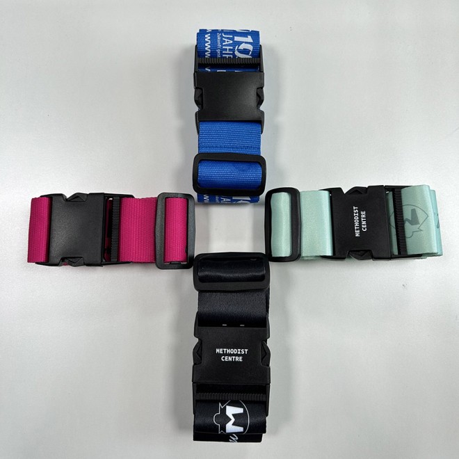 Customized Printed Adjustable Strong Extra Safety Travel Suitcase Luggage Baggage Straps Tie Belt Elastic Luggage Lashing Strap