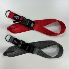 Direct Factory Eagle Hook Nylon Keychain Wristlet Lanyard Custom Logo Wrist Woven Short Strap Nylon Jacquard Lanyard with Magnetic Buckle And Keyring