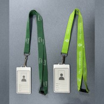 Aluminum Alloy ID Card Holder Badges and Name Badge Holder with Vertical with Custom Polyester Lanyard