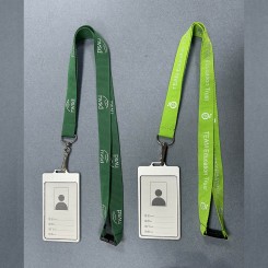 Aluminum Alloy ID Card Holder Badges and Name Badge Holder with Vertical with Custom Polyester Lanyard