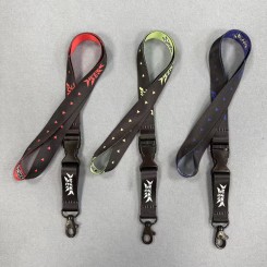 Personalized Full Color Sublimation Polyester ID Card Holder Lanyard with Durable Plastic Buckle and Safety Breakaway Hook Heat Transfer Printing Lanyard With Plastic Clip