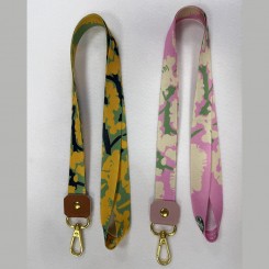 Direct Factory Premium Quality Custom Polyester Sublimation Leather Patch Neck Strap Stretchable Elastic Lanyard