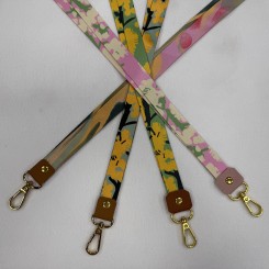 Direct Factory Premium Quality Custom Polyester Sublimation Leather Patch Neck Strap Stretchable Elastic Lanyard