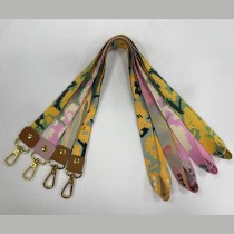 Direct Factory Premium Quality Custom Polyester Sublimation Leather Patch Neck Strap Stretchable Elastic Lanyard
