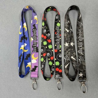 Polyester ID Card Holder Lanyard with Quick Release Oval Hook Thermal Transfer Printing Durable Customizable Size & Logo