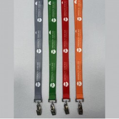 Customized Logo Fine Workmanship Square Clip 4 Color Digital Printing Promotional Price Made RPET Polyester Hook Lanyard