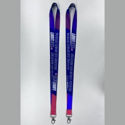 Fashion Print Design Durable Double Sided Fabric Polyester Lanyard for ID Badge Keychain With Lobster Claw Swivel Clasp