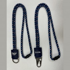 6mm Multi-Color Woven Polyester Round Rope Keychain Lanyard Jacquard Printed Cell Phone Holder Offset Digital Printing Options