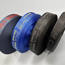 Custom Jacquard Logo Nylon Woven Webbing Band Logo Nylon Jacquard Webbing Strap for Backpack