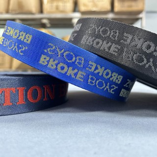 Custom Jacquard Logo Nylon Woven Webbing Band Logo Nylon Jacquard Webbing Strap for Backpack