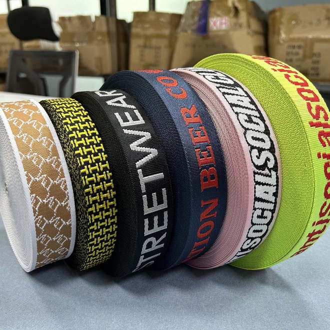 Wholesale Heavy Duty Jacquard Printed 38mm 50mm Nylon Webbing Straps with Custom Logo for Shoe Use Bags & Belts