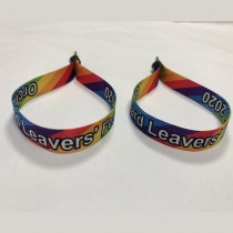 Custom Logo Name Printed Personalized Satin Wristbands Woven Fabric Bracelets