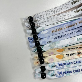 Promotional Custom Wedding Party Polyester Cloth Satin Bracelet Party Thick Satin Wristband With Reusable Lock