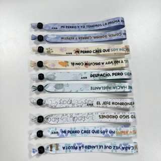 Promotional Custom Wedding Party Polyester Cloth Satin Bracelet Party Thick Satin Wristband With Reusable Lock