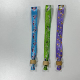 Wholesale Custom Promotional Gifts Printed Design Your Own Logo Woven Party Festival Fabric Wristbands For Events